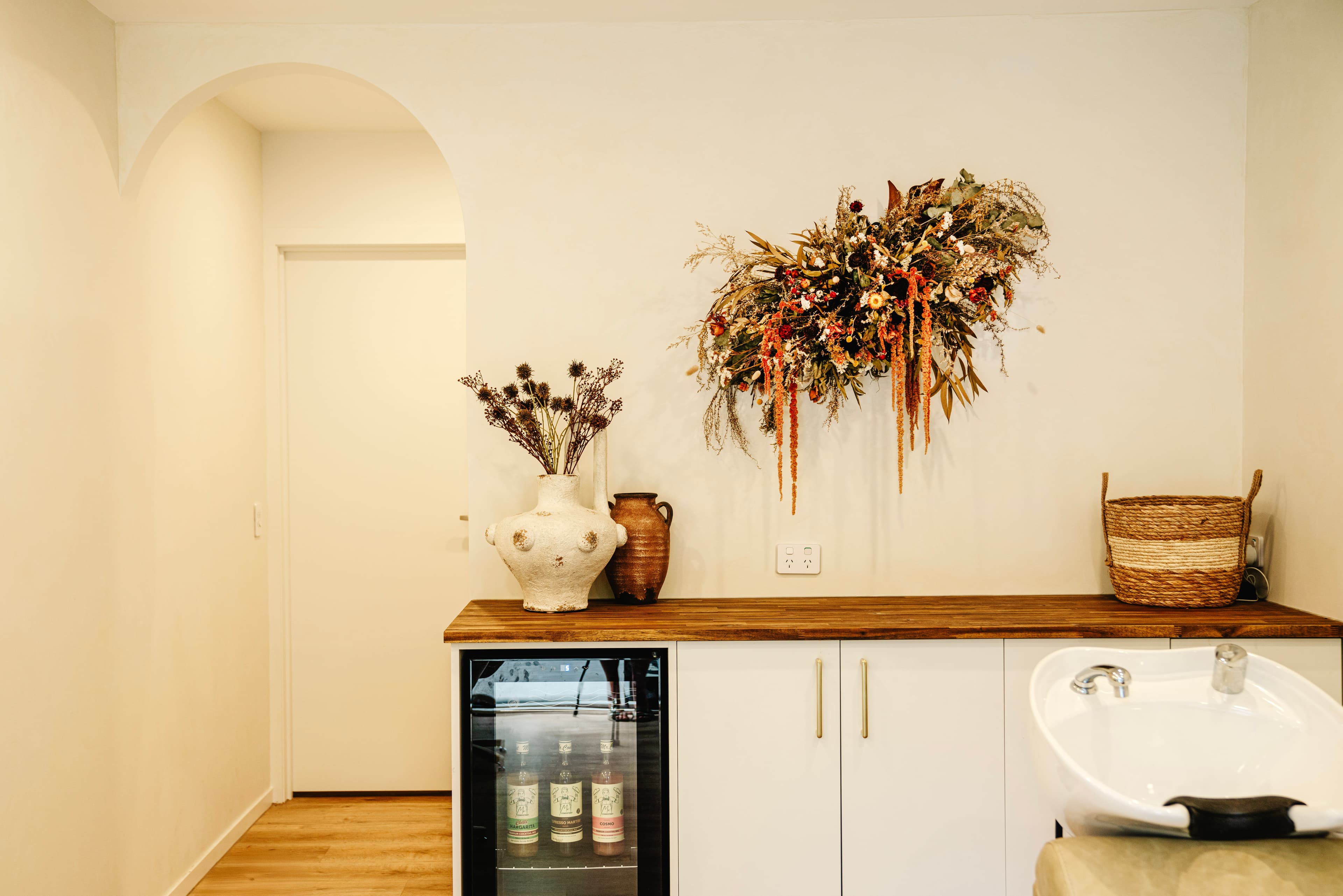 The hair studio—natural light and calm interior